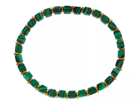 R4O88 BRANSOLETKA MALACHIT I HEMATYT