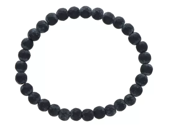 R3T88 BRANSOLETKA ONYKS LUX MATOWY KULE FASETOWANE 6 mm