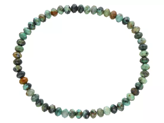 R5B46 BRANSOLETKA TURKUS AFRYKAŃSKI OPONKI FASETOWANE 4,5 mm