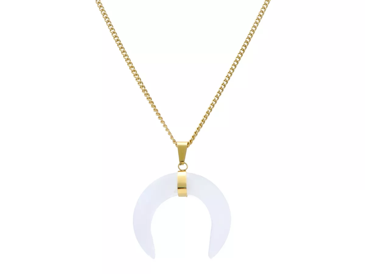 N3I25 NASZYJNIK RÓG OBFITOŚCI KRYSZTAŁ GÓRSKI I STAL CHIRURGICZNA