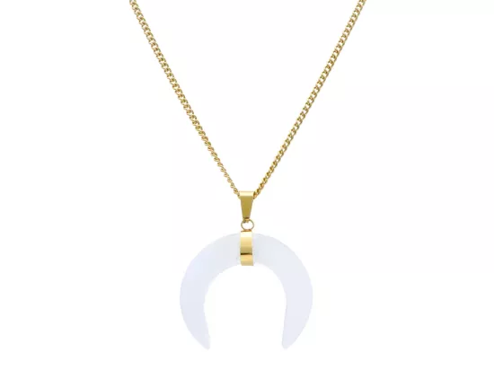 N3I25 NASZYJNIK RÓG OBFITOŚCI KRYSZTAŁ GÓRSKI I STAL CHIRURGICZNA