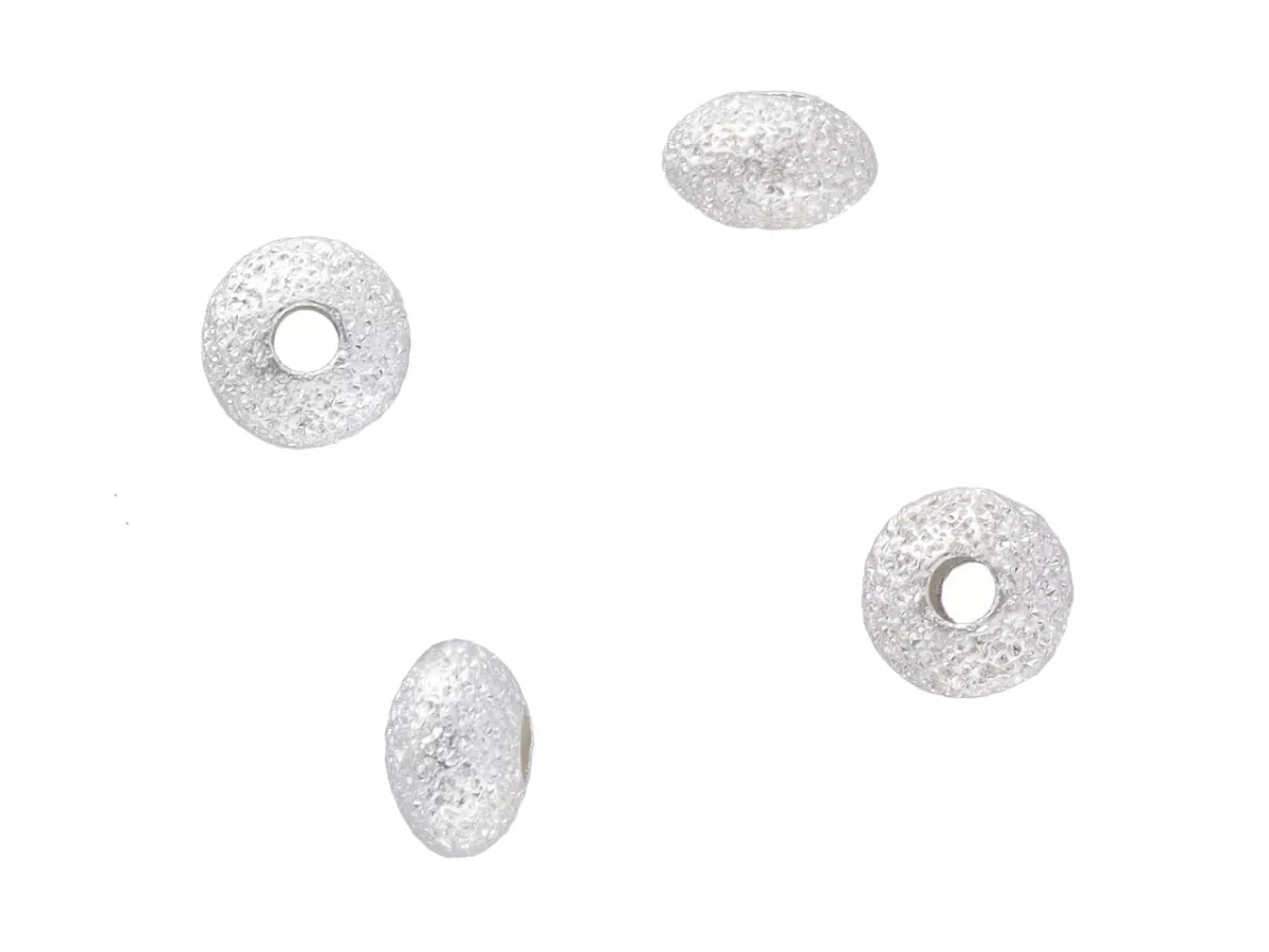 P3K15 PRZEKŁADKA DYSK MŁOTKOWANY 4 mm SREBRO 925 - 4 SZTUKI