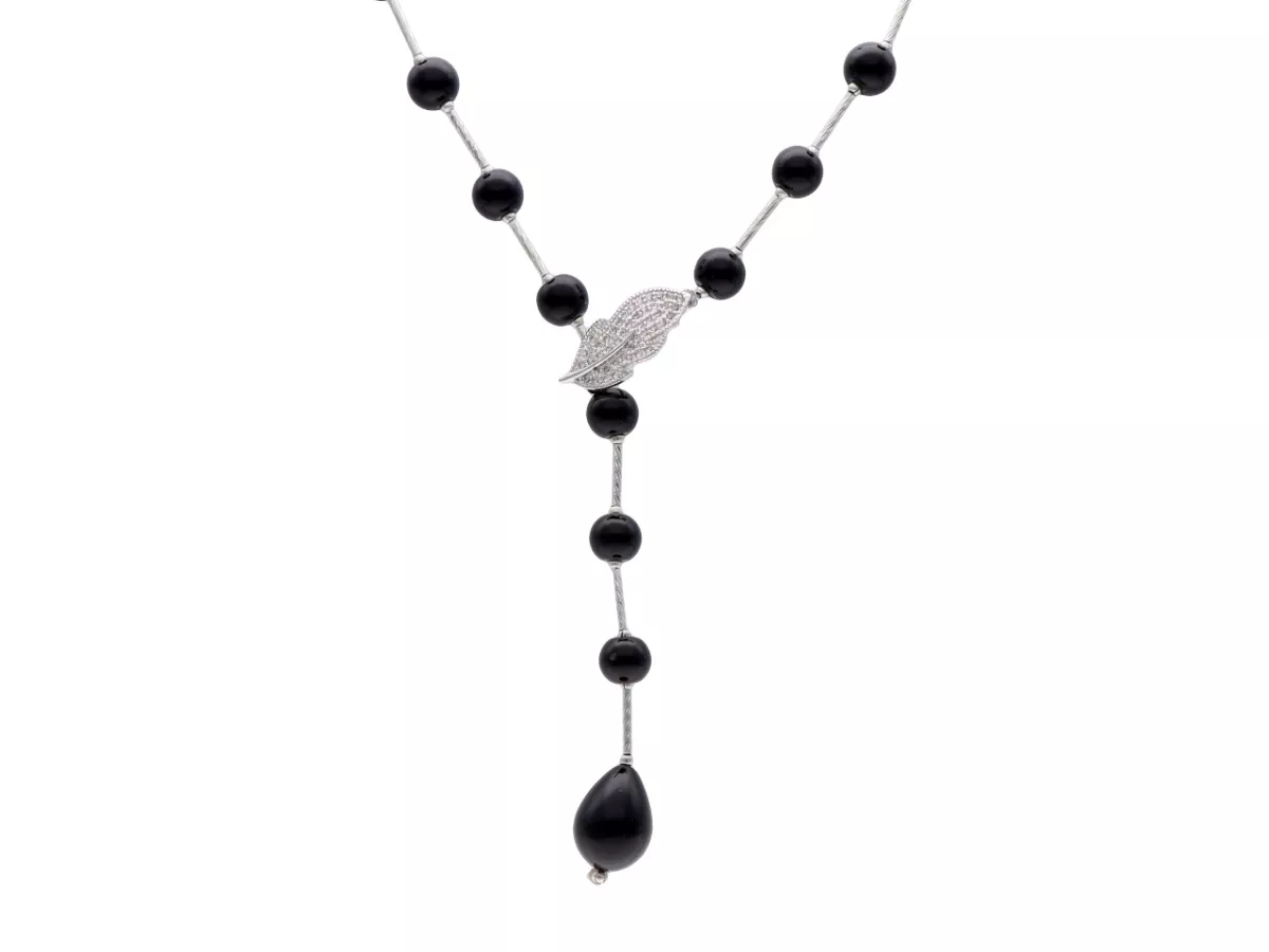 N2P50 NASZYJNIK PERŁY SZKLANE