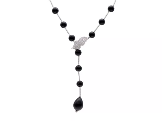 N2P50 NASZYJNIK PERŁY SZKLANE