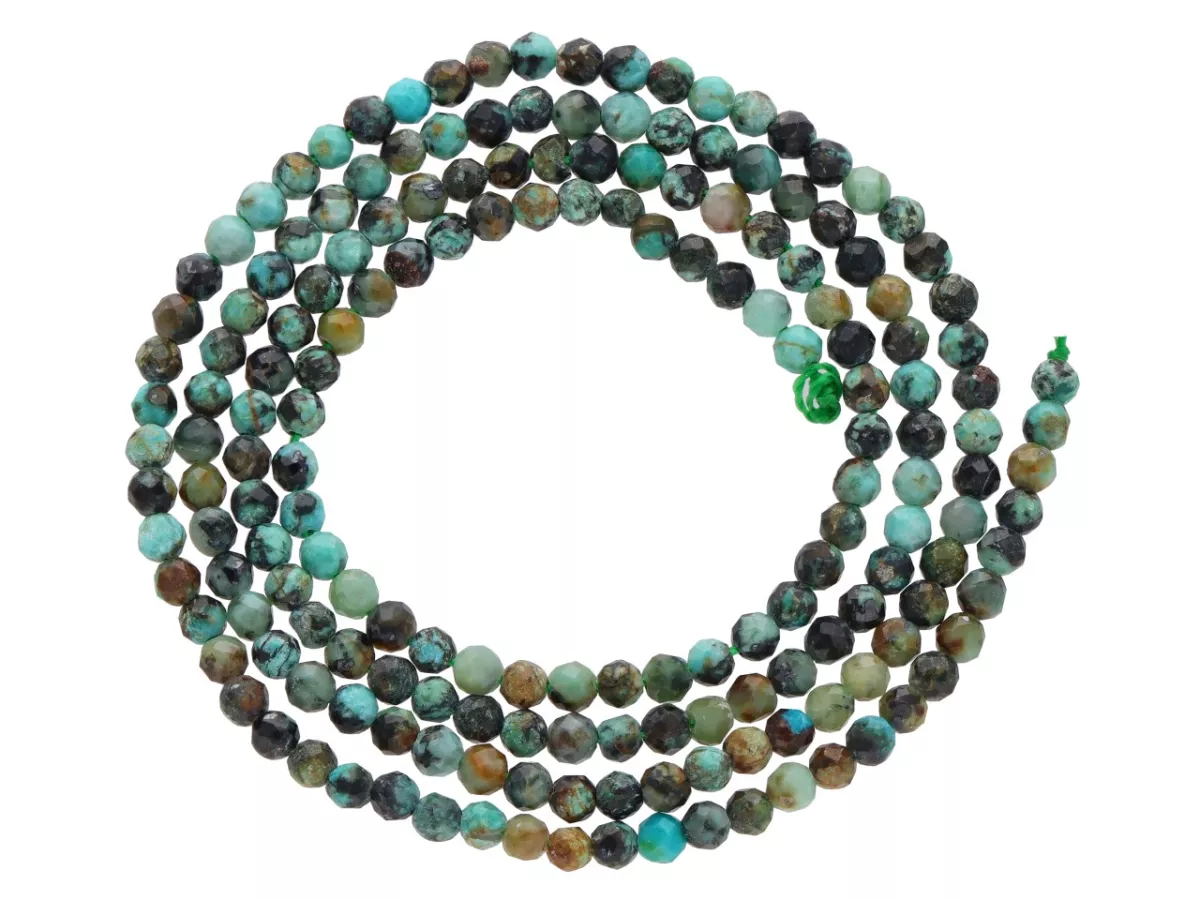 K7C58 TURKUS AFRYKAŃSKI KULE FASETOWANE 2,5 mm - 1 SZNUR