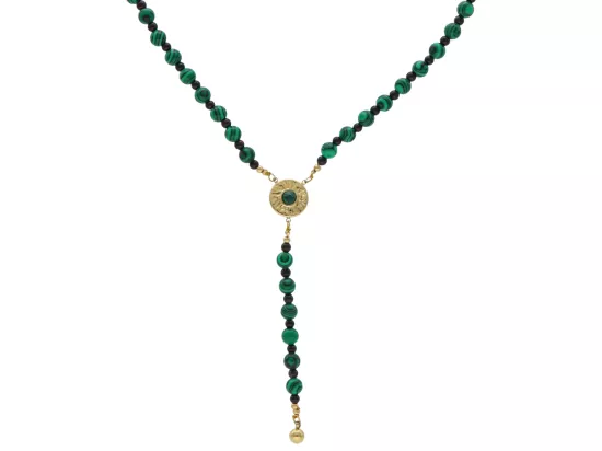 N3K21 NASZYJNIK MALACHIT I STAL CHIRURGICZNA