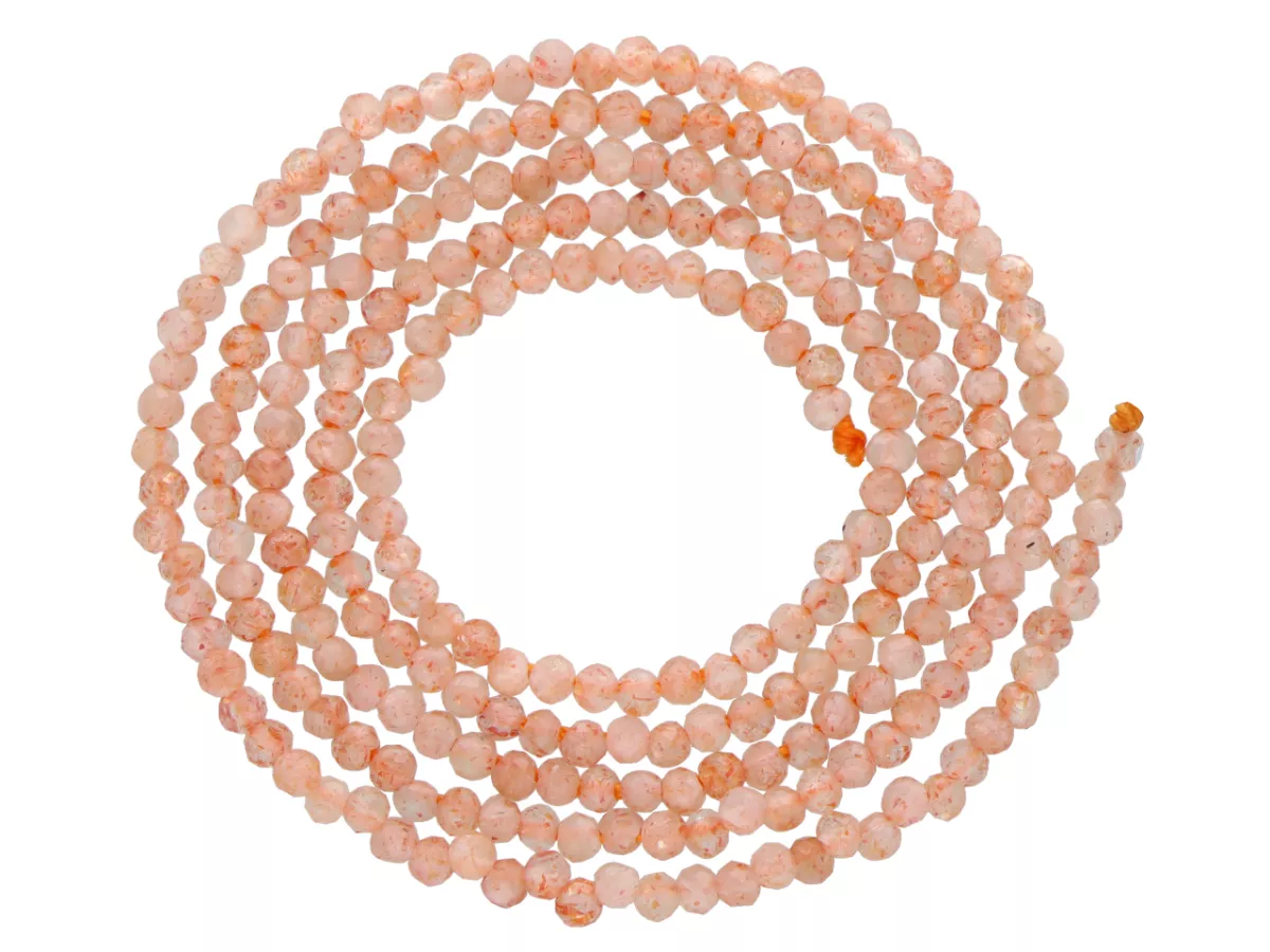 K6W81 ZŁOTY KAMIEŃ SŁONECZNY KULE FASETOWANE 2 mm - 1 SZNUR