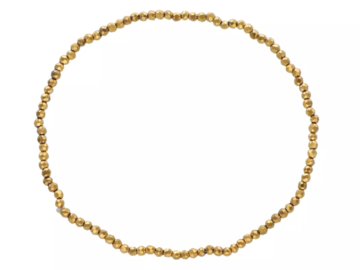 R5C50 BRANSOLETKA HEMATYT MIODOWY KULE FASETOWANE 2 mm