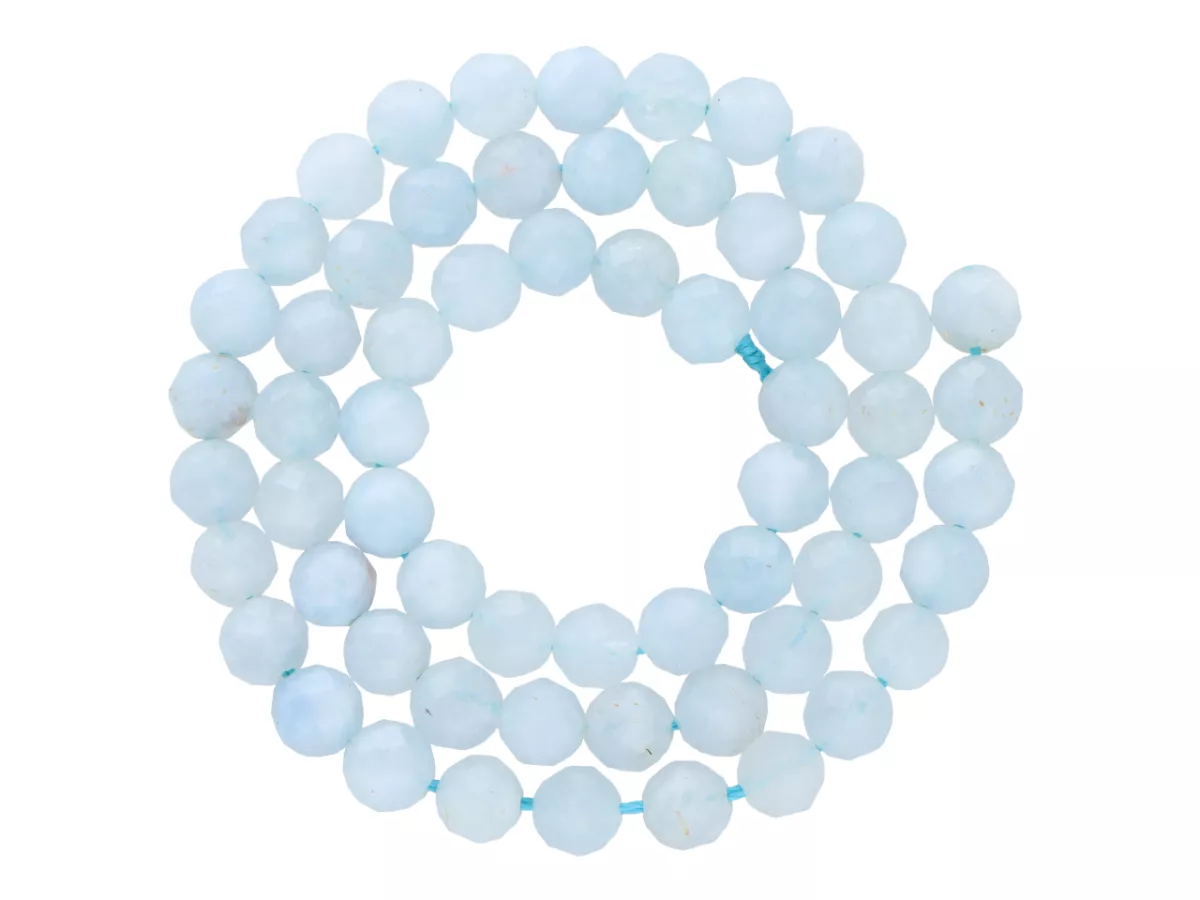 K7I07 AKWAMARYN KULE FASETOWANE 6 mm - 1 SZNUR