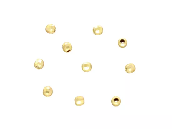 P3K28 KULKI OZDOBNE DISCO 2 mm SREBRO 925 POZŁACANE - 10 SZTUK