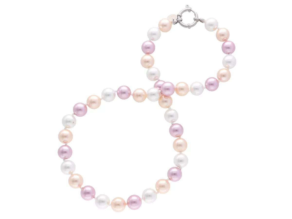 N2J81 NASZYJNIK PERŁA MAJORKA KULE 10 mm