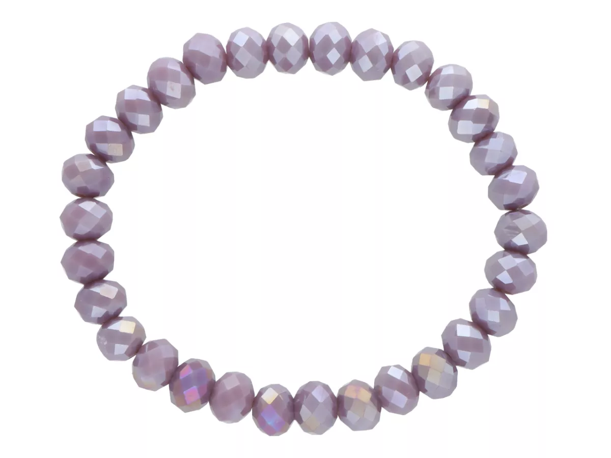 R4D37 BRANSOLETKA KRYSZTAŁKI 8 mm NA GUMCE