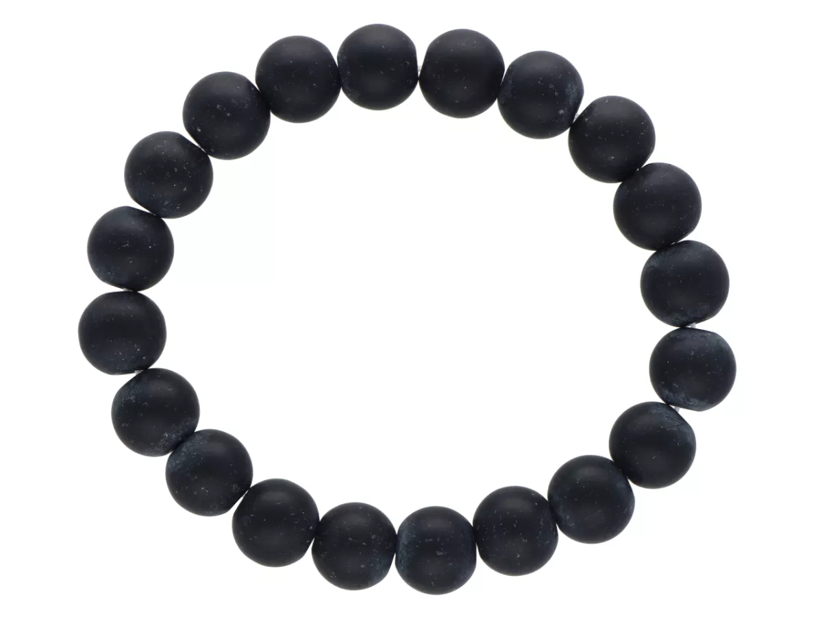 R1W40 BRANSOLETKA ONYKS KULE MATOWE 10 mm