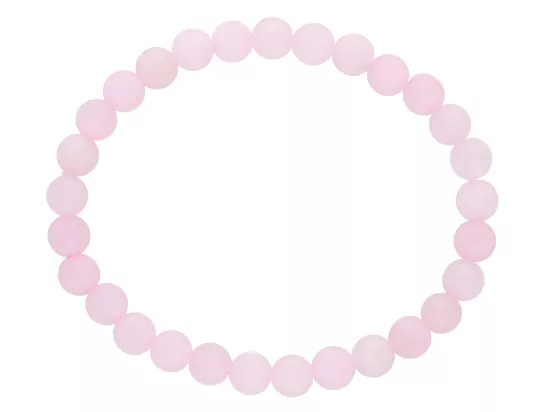 R4E30 BRANSOLETKA KWARC RÓŻOWY MATOWY KULE 6,5 mm