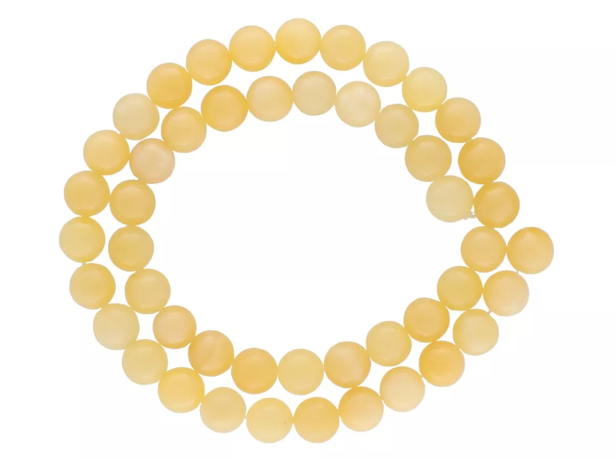 K5M74 NEFRYT BURSZTYNOWY KULE 8,5 mm - 1 SZNUR