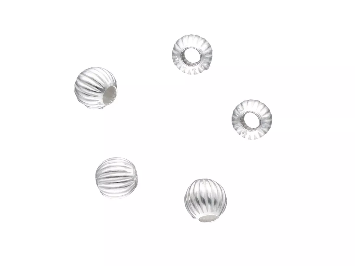 P3F56 KULKI RYFLOWANE 4 mm SREBRO 925 - 5 SZTUK