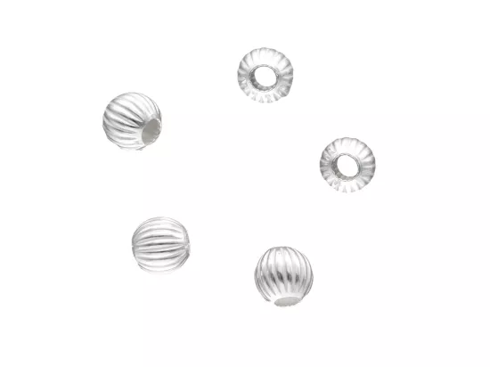 P3F56 KULKI RYFLOWANE 4 mm SREBRO 925 - 5 SZTUK