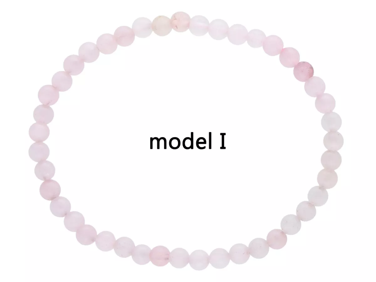 R4B29 BRANSOLETKA KWARC RÓŻOWY PÓŁMATOWY KULE 4,5 mm