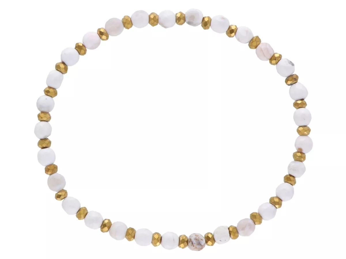 R5B24 BRANSOLETKA AGAT I HEMATYT