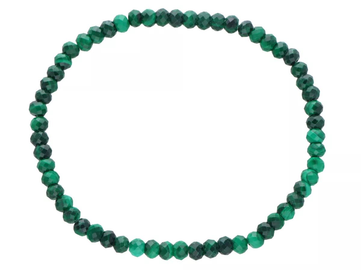 R5C35 BRANSOLETKA MALACHIT OPONKI FASETOWANE 4 mm