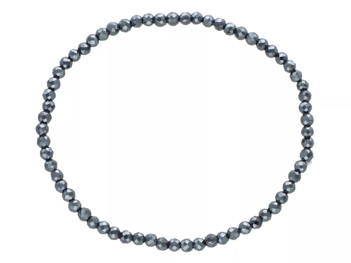 R3N97 BRANSOLETKA HEMATYT KULE FASETOWANE 3 mm