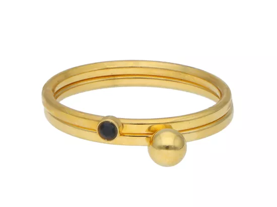 R3J92 KOMPLET PIERŚCIONKÓW ZE STALI CHIRURGICZNEJ - 2 SZTUKI