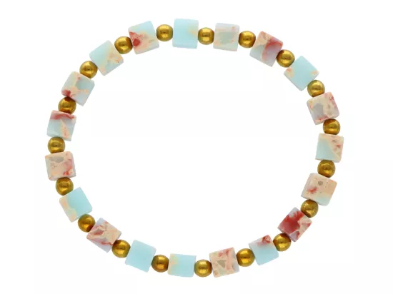 R4K72 BRANSOLETKA JASPIS CESARSKI KOSTKI 6 mm