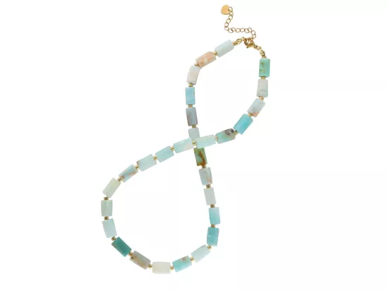 N3N29 NASZYJNIK AMAZONIT I HEMATYT