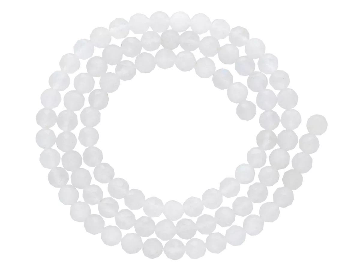 K6W93 KAMIEŃ KSIĘŻYCOWY KULE FASETOWANE 4,5 mm - 1 SZNUR