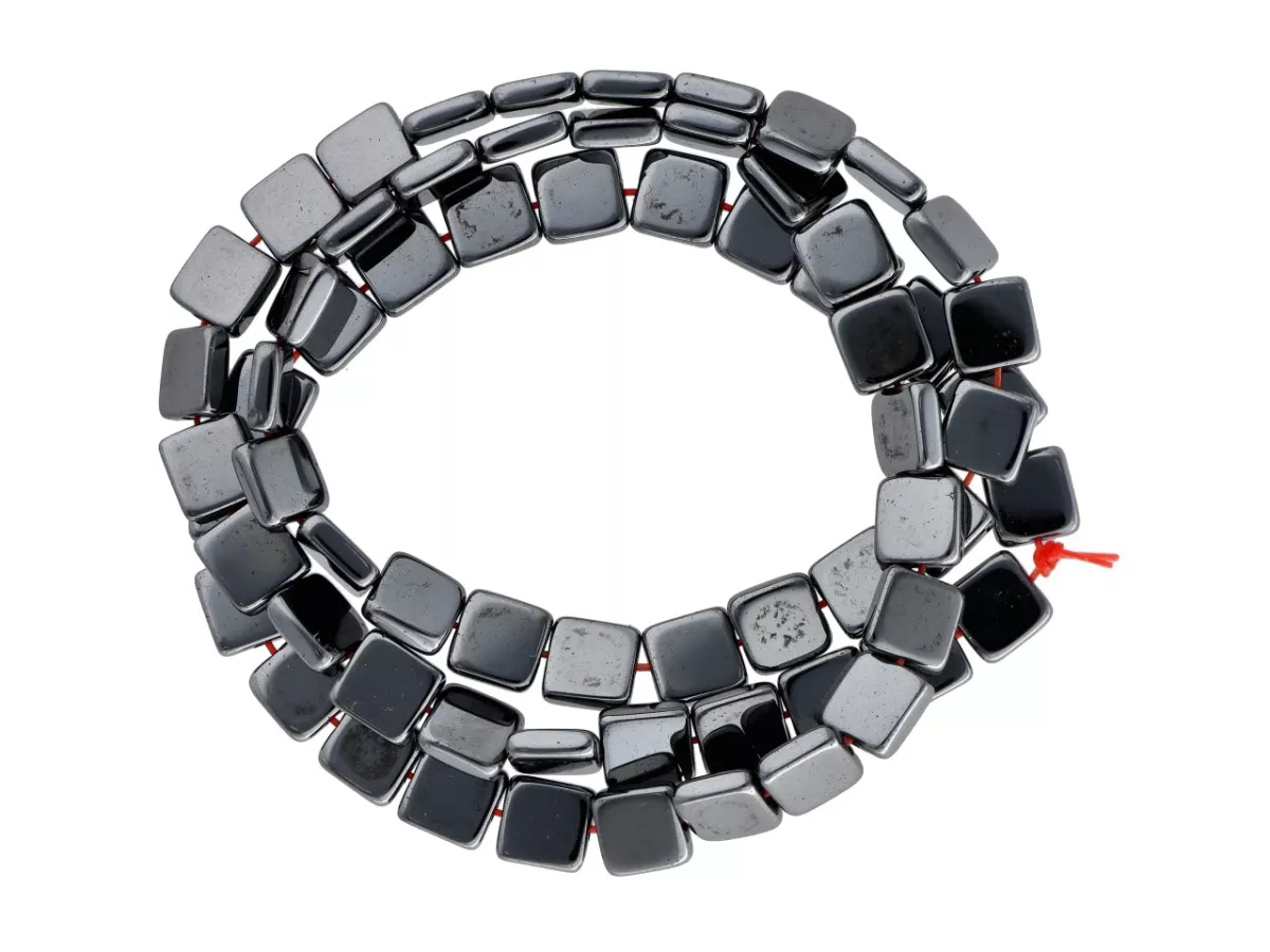 K6O67 HEMATYT KWADRACIKI 6 mm - 1 SZNUR