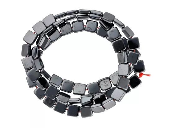 K6O67 HEMATYT KWADRACIKI 6 mm - 1 SZNUR