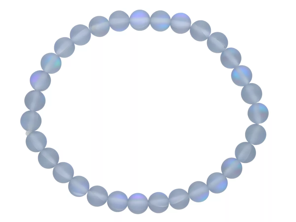 R4M87 BRANSOLETKA CYRKONIA SZKLANA MATOWA KULE 6 mm