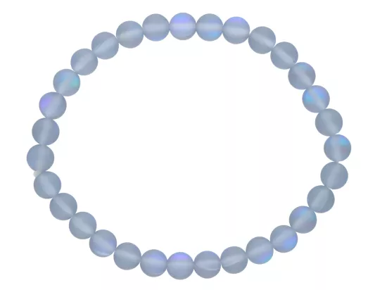 R4M87 BRANSOLETKA CYRKONIA SZKLANA MATOWA KULE 6 mm