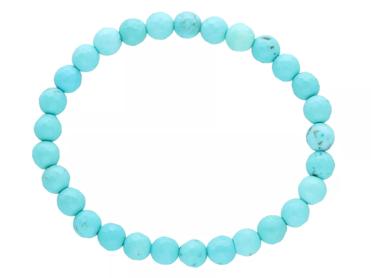 R4W01 BRANSOLETKA TURKUS KULE FASETOWANE 6,5 mm