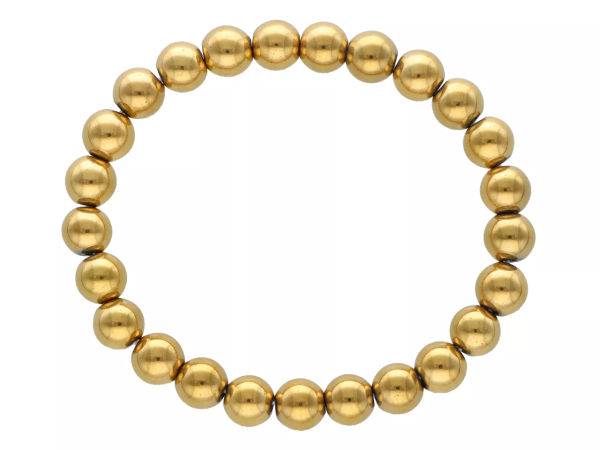 R5C49 BRANSOLETKA HEMATYT MIODOWY KULE 8 mm