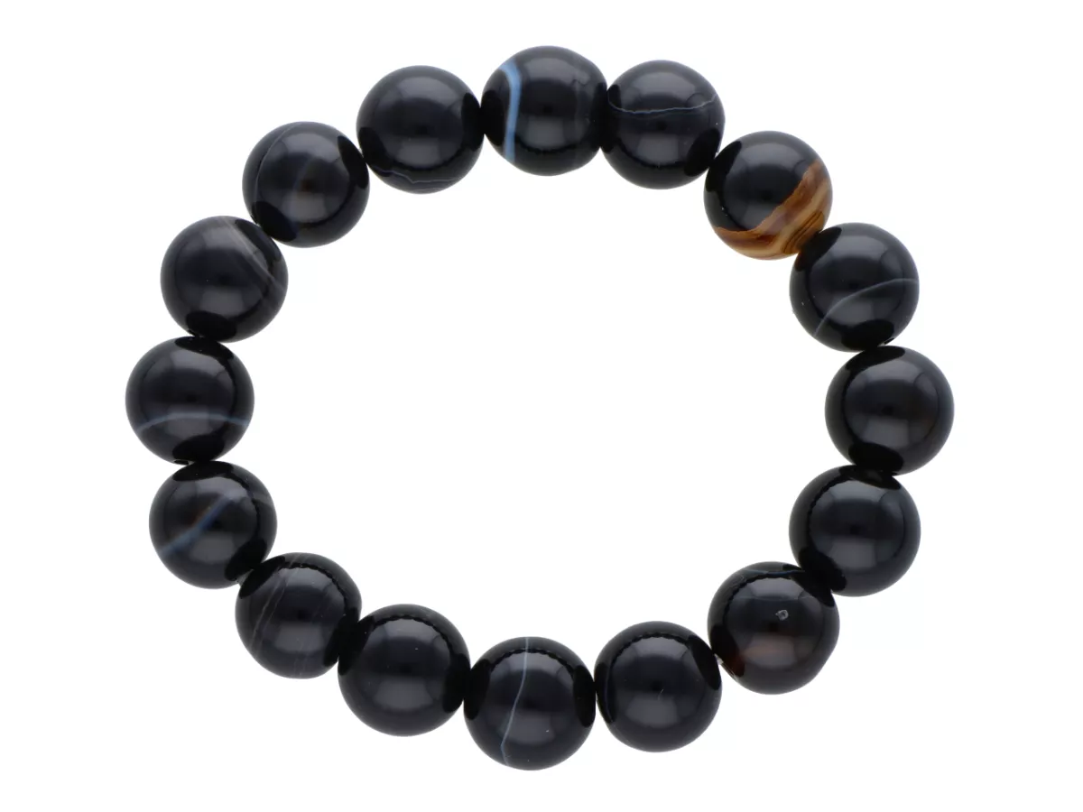 R1L57 BRANSOLETKA SARDONYKS KULE 12 mm