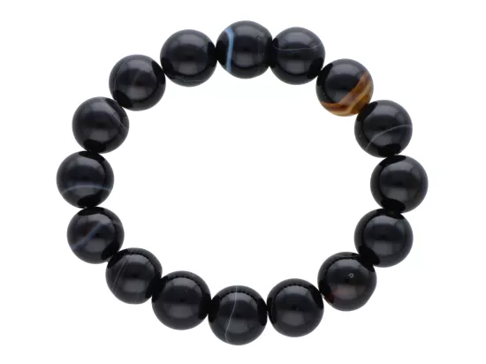 R1L57 BRANSOLETKA SARDONYKS KULE 12 mm