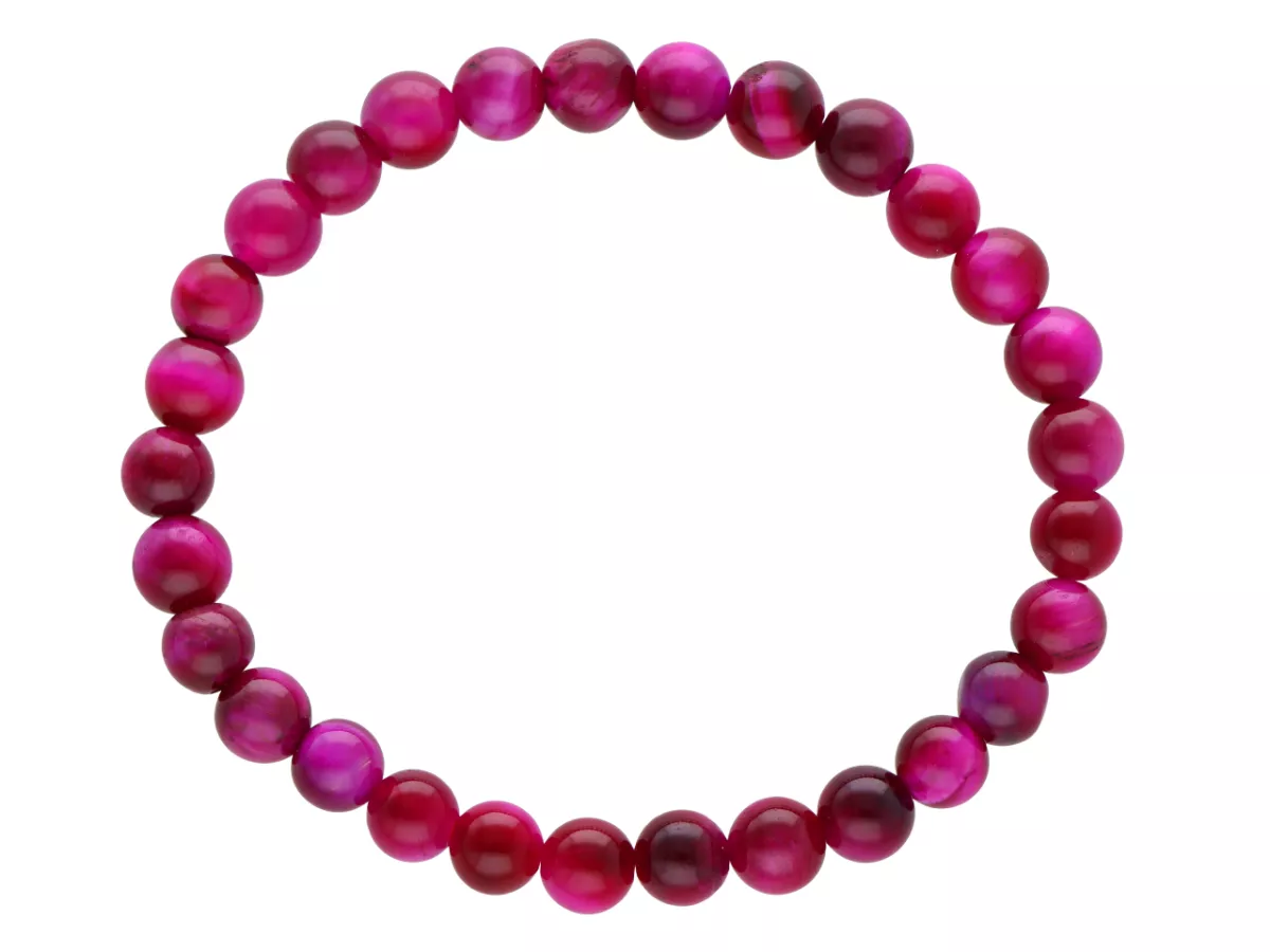 R4E61 BRANSOLETKA TYGRYSIE OKO RÓŻOWE KULE 6,5 mm