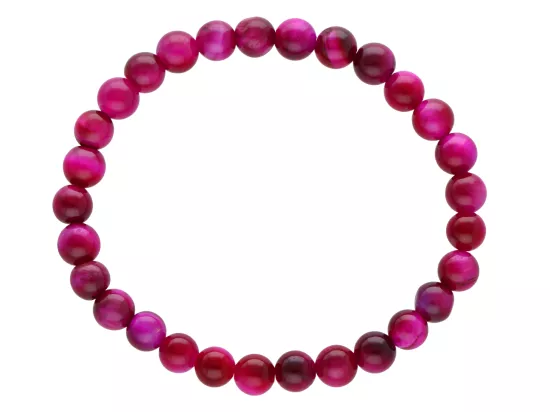 R4E61 BRANSOLETKA TYGRYSIE OKO RÓŻOWE KULE 6,5 mm