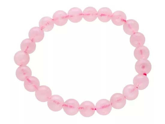 R4E99 BRANSOLETKA KWARC RÓŻOWY Z MADAGASKARU KULE 8,5 mm