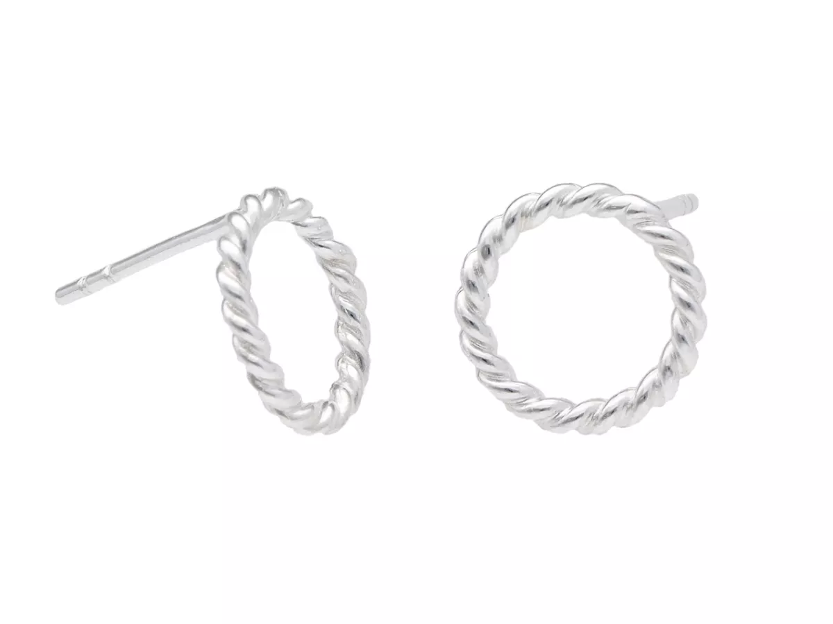 P3J81 SZTYFTY OKRĘGI SKRĘCANE SREBRO 925 - 1 PARA