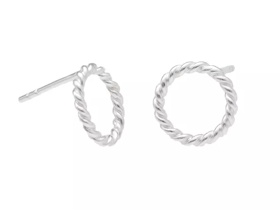 P3J81 SZTYFTY OKRĘGI SKRĘCANE SREBRO 925 - 1 PARA