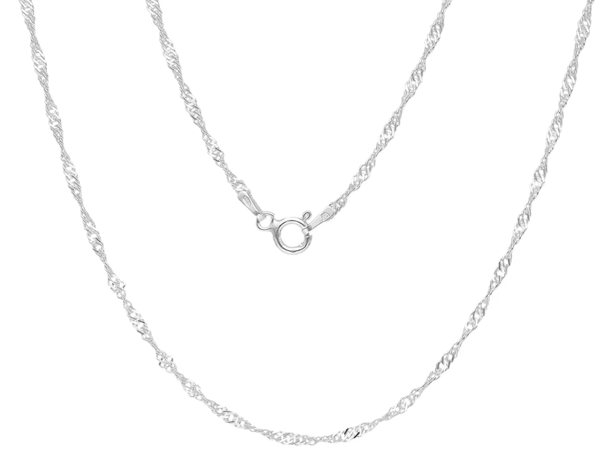 P3I62 ŁAŃCUSZEK SINGAPORE 45 cm SREBRO 925