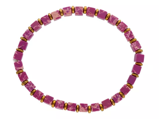 R4O93 BRANSOLETKA JASPIS CESARSKI I HEMATYT