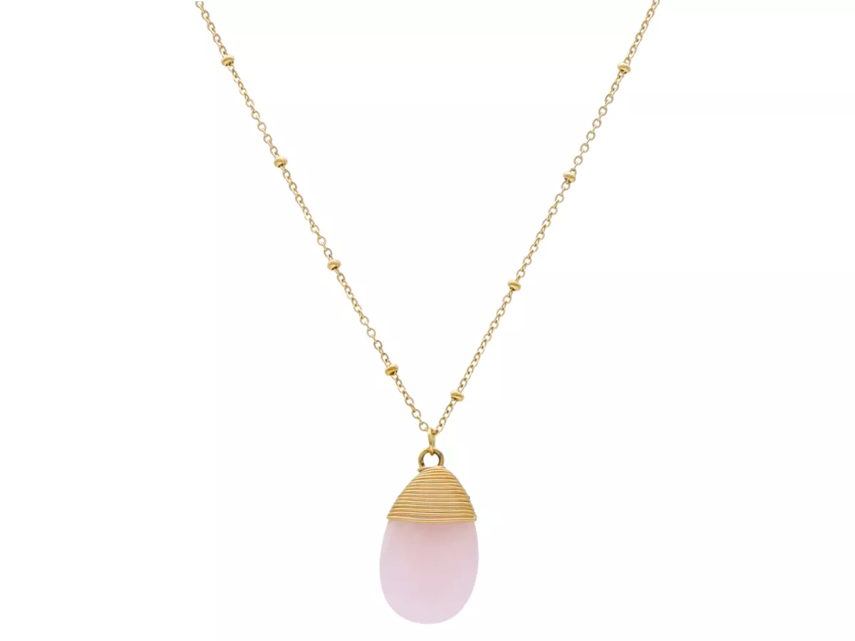 N3J99 NASZYJNIK KWARC RÓŻOWY I STAL CHIRURGICZNA