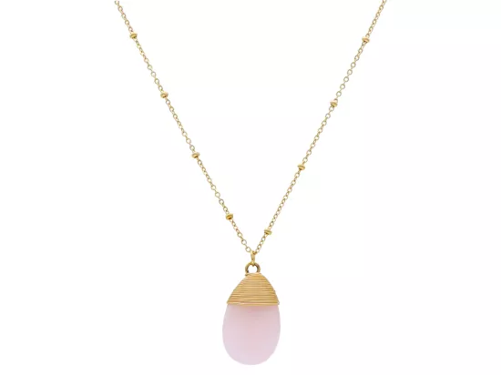 N3J99 NASZYJNIK KWARC RÓŻOWY I STAL CHIRURGICZNA