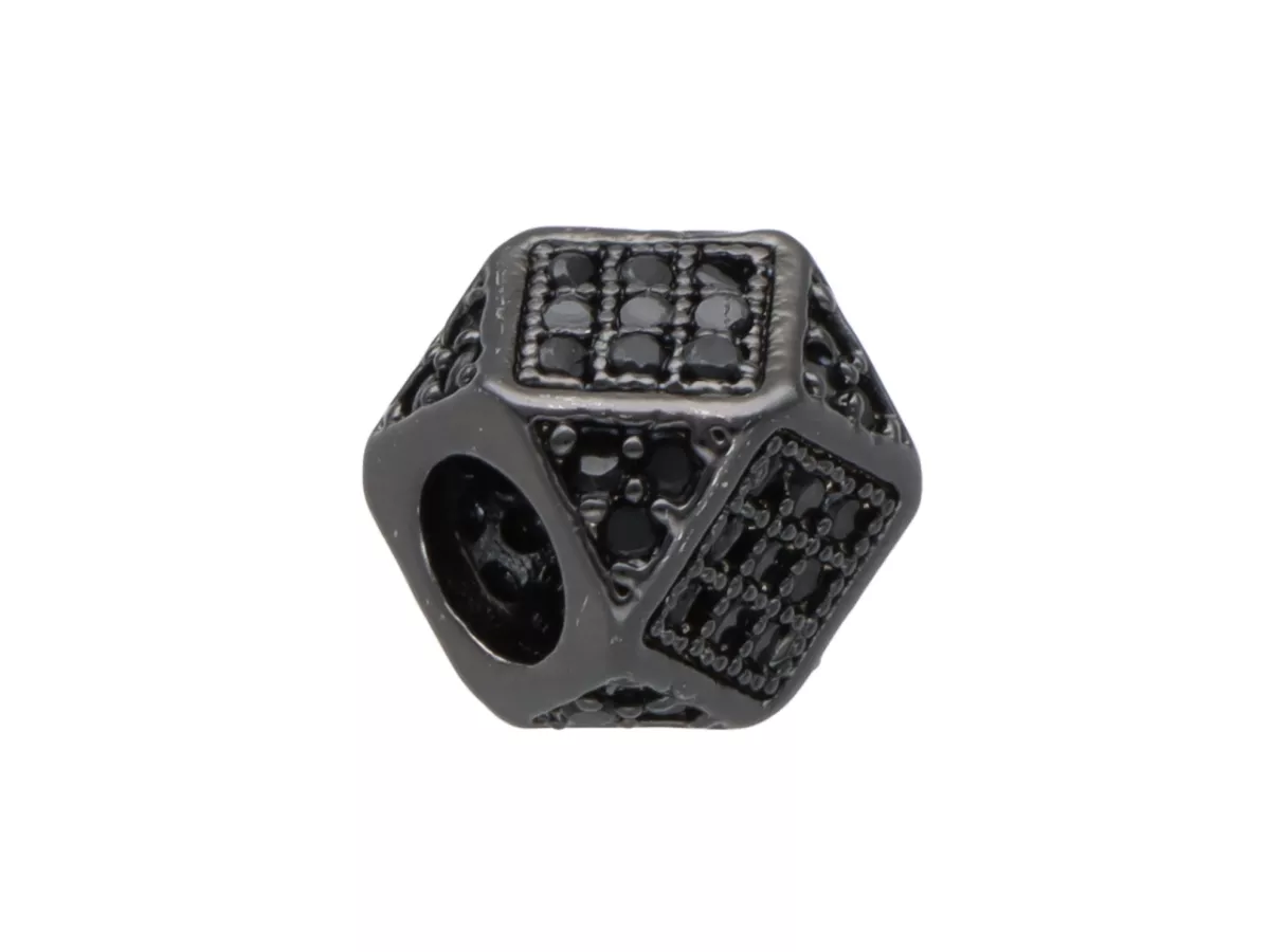 P5L58 PRZEKŁADKA OZDOBNA Z MIEDZI Z CYRKONIAMI - 1 SZTUKA