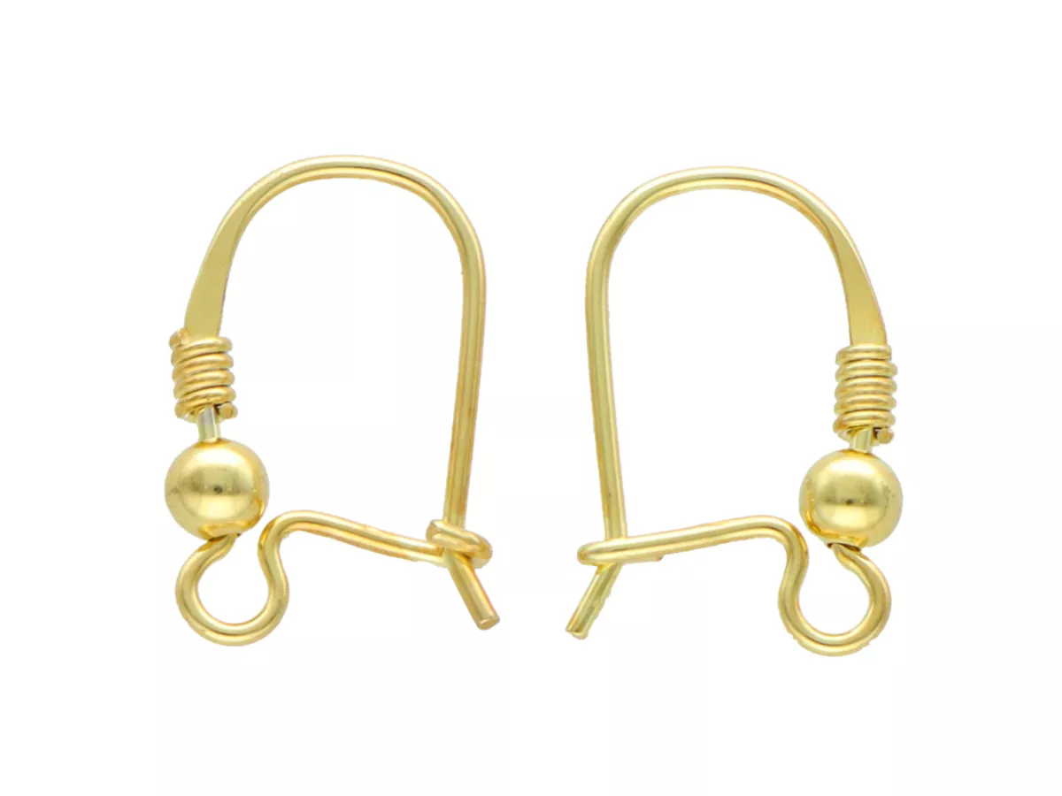 P3I90 BIGLE ZAMKNIĘTE SREBRO 925 POZŁACANE - 1 PARA