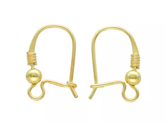 P3I90 BIGLE ZAMKNIĘTE SREBRO 925 POZŁACANE - 1 PARA