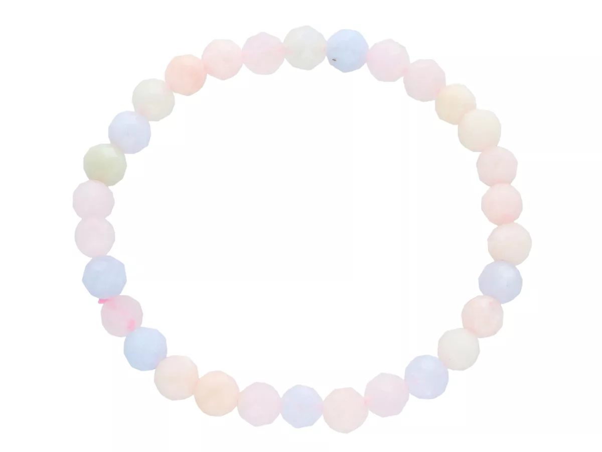 R4I76 BRANSOLETKA MORGANIT KULE FASETOWANE 6 mm